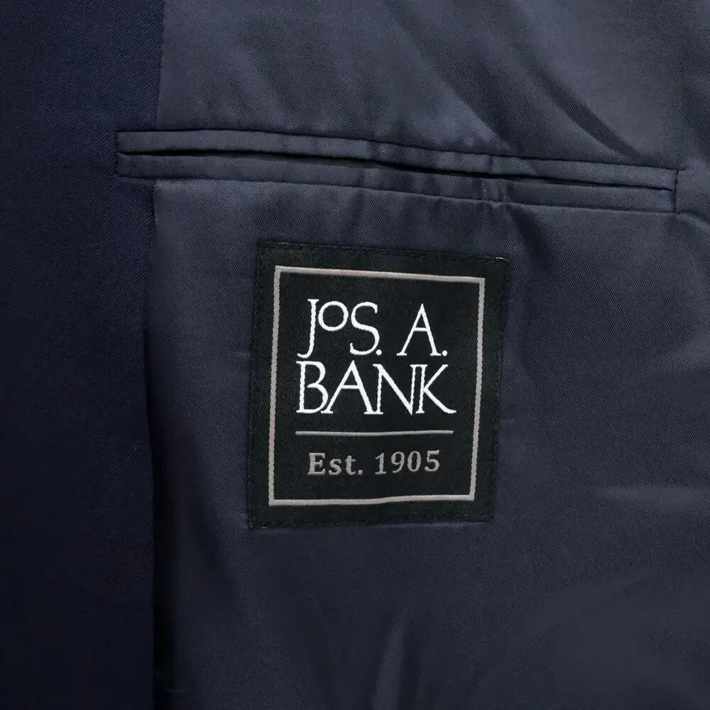Jos A Bank Sport Coat Mens 52R Navy Blue Wool Jacket Lined Blazer Preppy Career
